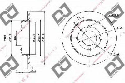 DJ PARTS bd1751 -  Тормозной диск